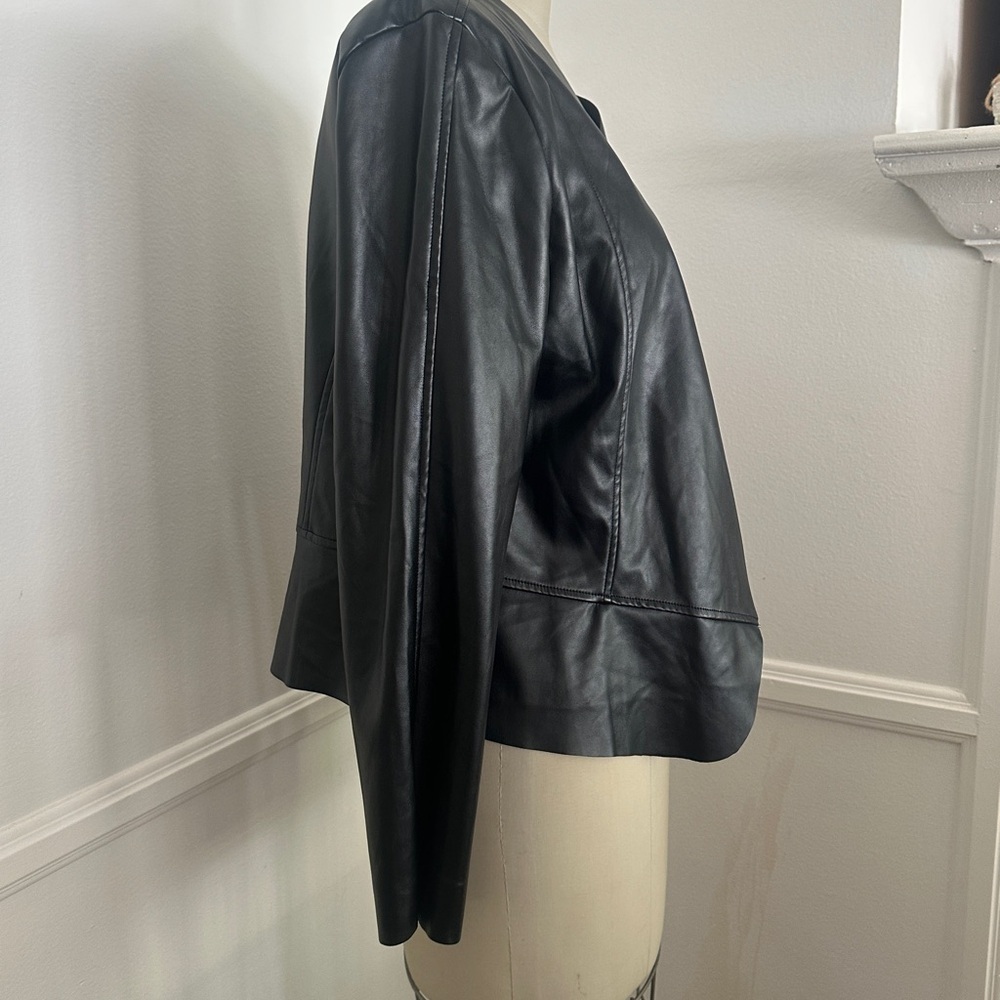 Elegant Black Joan vass vegan leather Women's Jacket - Picture 2 of 5